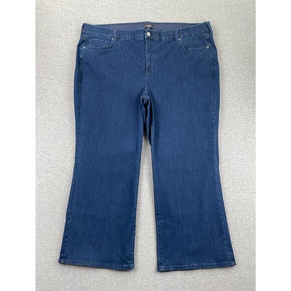 NYDJ Jeans 3X (24W/26W) Relaxed Kick Flare High Rise Ankle LiftTuck Blue Genesis - Picture 3 of 16